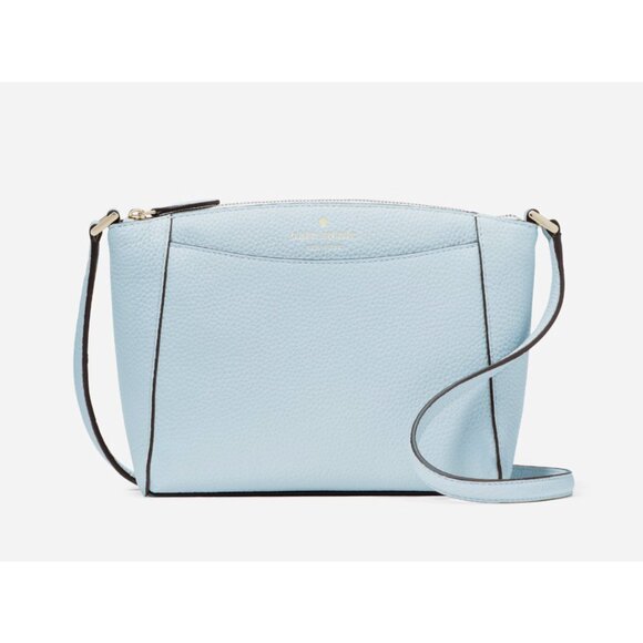 New Kate Spade Monica Pebbled Leather Crossbody Crisp Sky - Picture 1 of 5